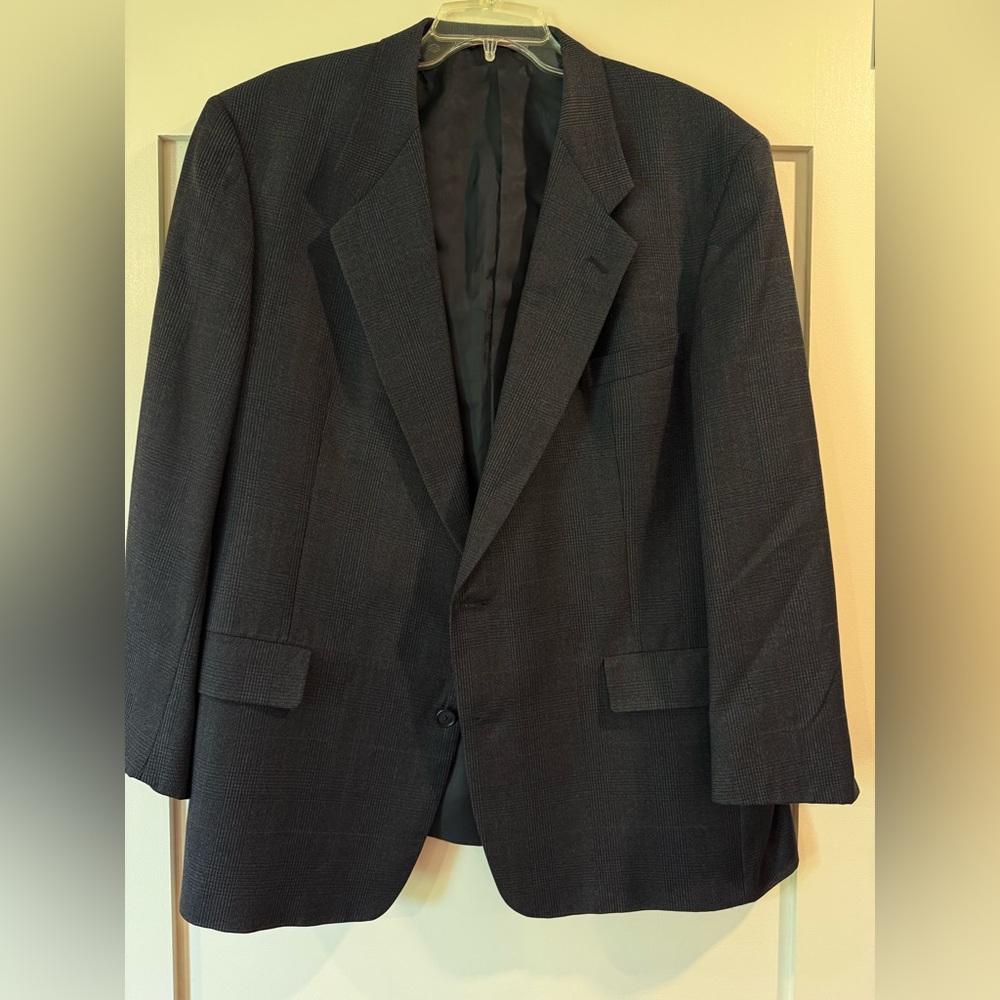 Hart Schaffner Marx Men's Black Glen Plaid Single-Breasted Blazer